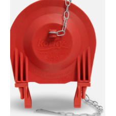 40-504LA SAPO/FLAPPER 2" ROJO FLEXIBLE UNIVERSAL LARGA DURACIÓN, CADENA ACERO INOXIDABLE