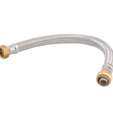 40-B4F16MANGUERA FLEXIBLE DE ACERO INOXIDABLE PARA GRIFO/LLAVE MEZCLADORA (1/2" I.P X 1/2" HEMBRA RECTA) LONGITUD: 16" 40.64cm