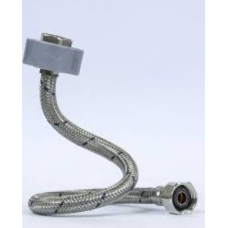 40-B4T16MANGUERA FLEXIBLE DE ACERO INOXIDABLE PARA SANITARIO (1/2" I.P X 7/8" HEMBRA PARA FLOTADOR) LONGITUD: 16" 40.64cm