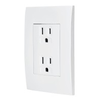 Contacto dúplex, 2 polos + tierra, línea Oslo, blanco
