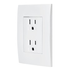 Contacto dúplex, 2 polos + tierra, línea Oslo, blanco